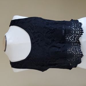 Self Esteem Black Lace Tank Top